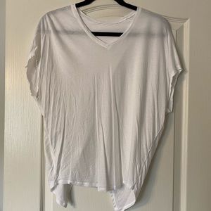 lululemon white split back top, size 4